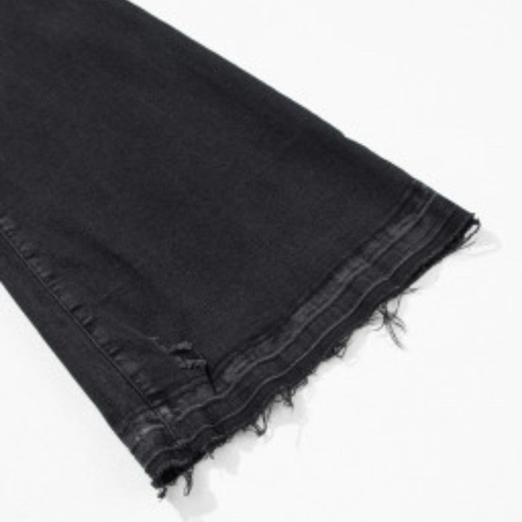 Black Button Front High Waist Flares - Picture 5 of 6